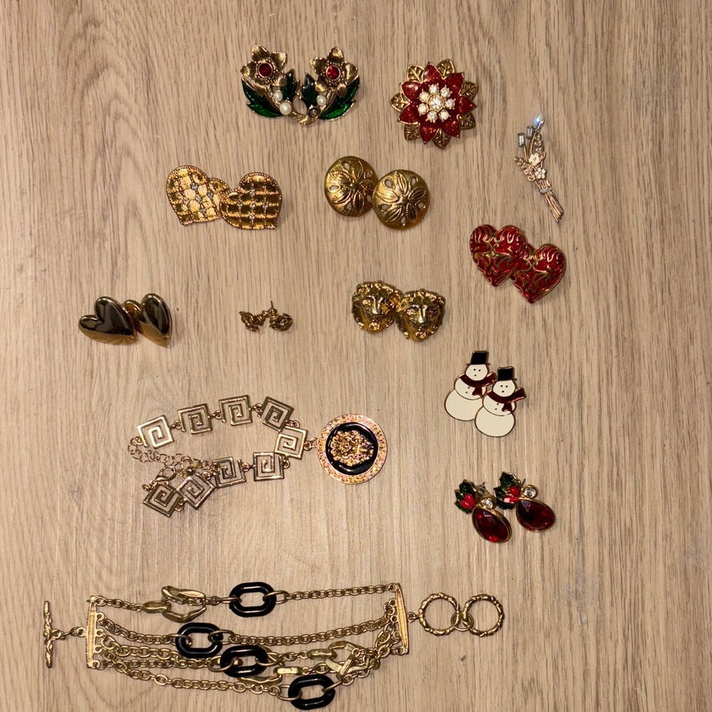 Assorted Jewelry Set some Avon- Gold, Red, Black